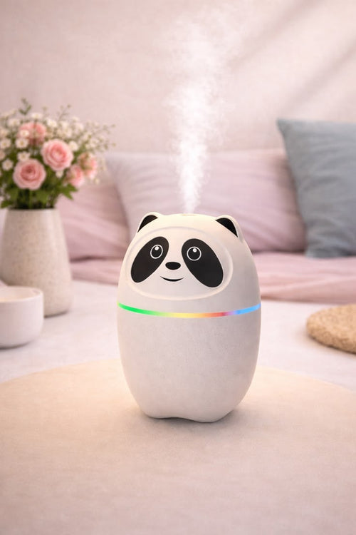 🐼 AuraFlame™ Panda Humidifier ✨ Cozy Flame Effect + Fresh Air for Relaxation & Better Sleep!